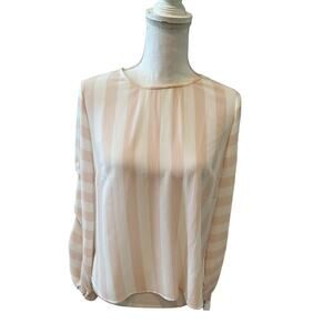 Vince Camuto Pink & White Striped Top S